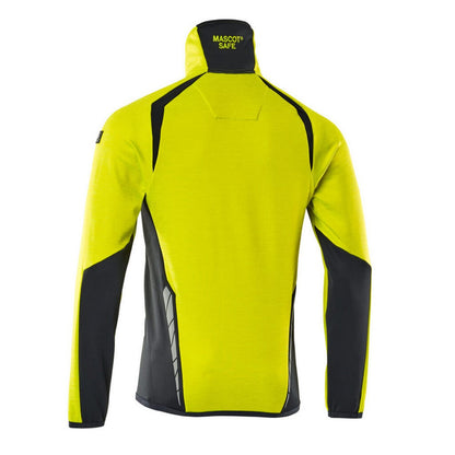 Hi Vis Yellow-Dark Navy - Back - Mascot Mens Accelerate Safe Fleece Jacket