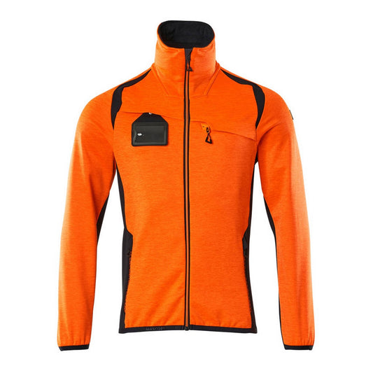 Hi Vis Orange-Dark Navy - Front - Mascot Mens Accelerate Safe Fleece Jacket