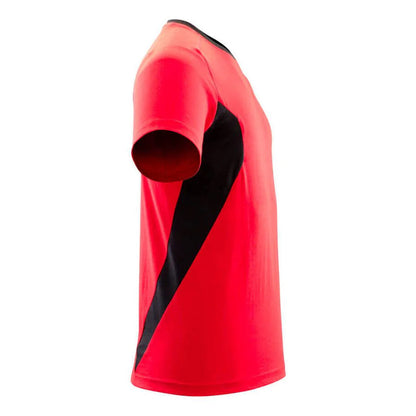 Traffic Red-Black - Side - Mascot Mens Accelerate Contrast Detail T-Shirt
