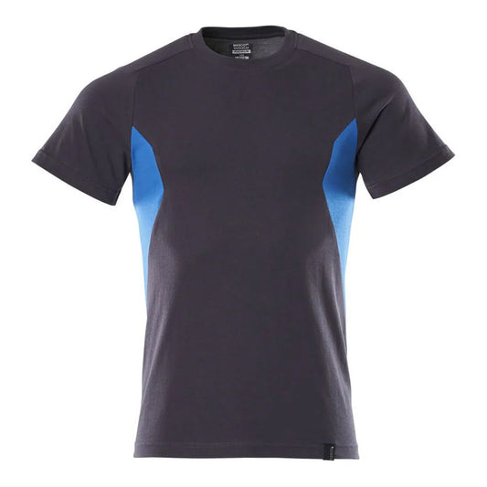 Dark Navy-Azure Blue - Front - Mascot Mens Accelerate Contrast Detail T-Shirt
