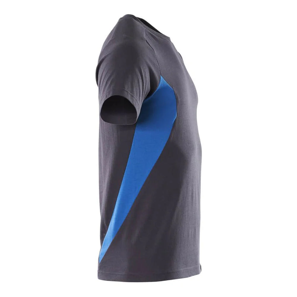 Dark Navy-Azure Blue - Side - Mascot Mens Accelerate Contrast Detail T-Shirt