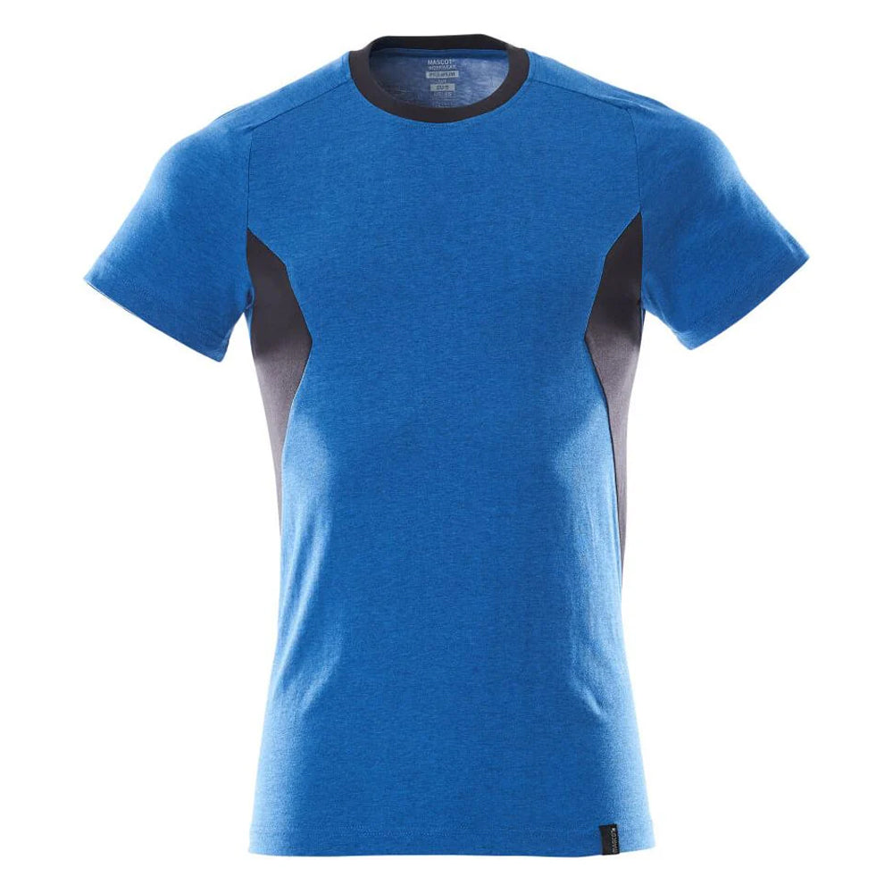 Azure Blue-Dark Navy - Front - Mascot Mens Accelerate Contrast Detail T-Shirt