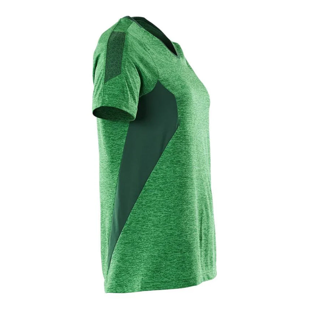 Grass Green - Side - Mascot Womens-Ladies Accelerate Coolmax V Neck T-Shirt