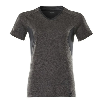 Dark Anthracite-Black - Front - Mascot Womens-Ladies Accelerate Coolmax V Neck T-Shirt