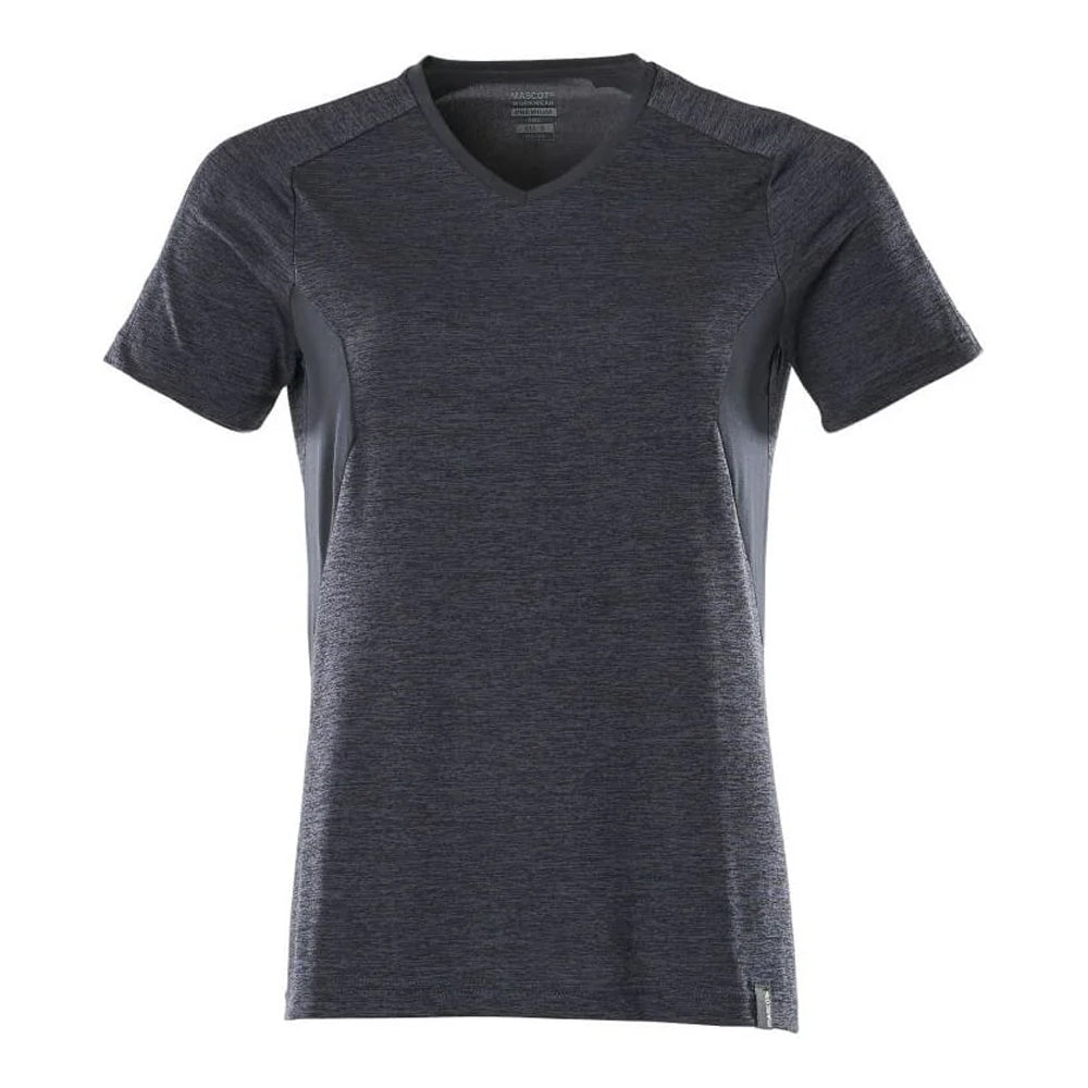 Dark Navy - Front - Mascot Womens-Ladies Accelerate Coolmax V Neck T-Shirt