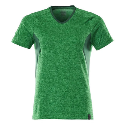 Grass Green - Front - Mascot Womens-Ladies Accelerate Coolmax V Neck T-Shirt