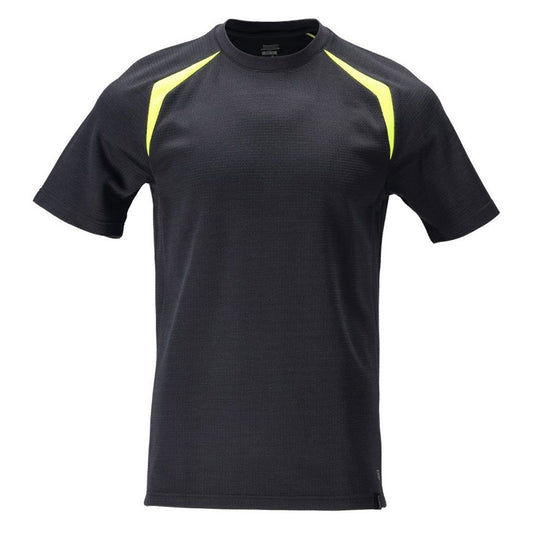 Dark Navy-Hi Vis Yellow - Front - Mascot Mens Accelerate Multisafe T-Shirt