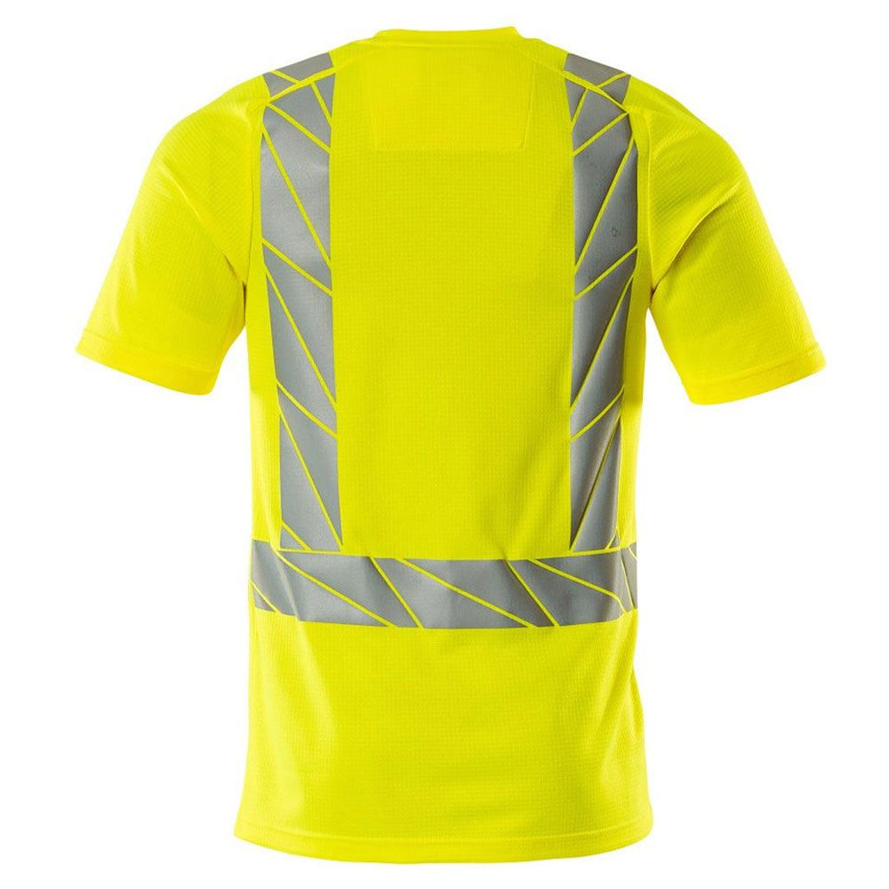 Hi Vis Yellow - Back - Mascot Mens Accelerate Safe Hi-Vis T-Shirt