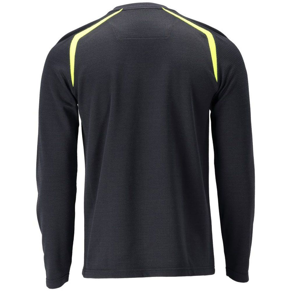 Dark Navy-Hi Vis Yellow - Back - Mascot Mens Accelerate Multisafe Long-Sleeved T-Shirt