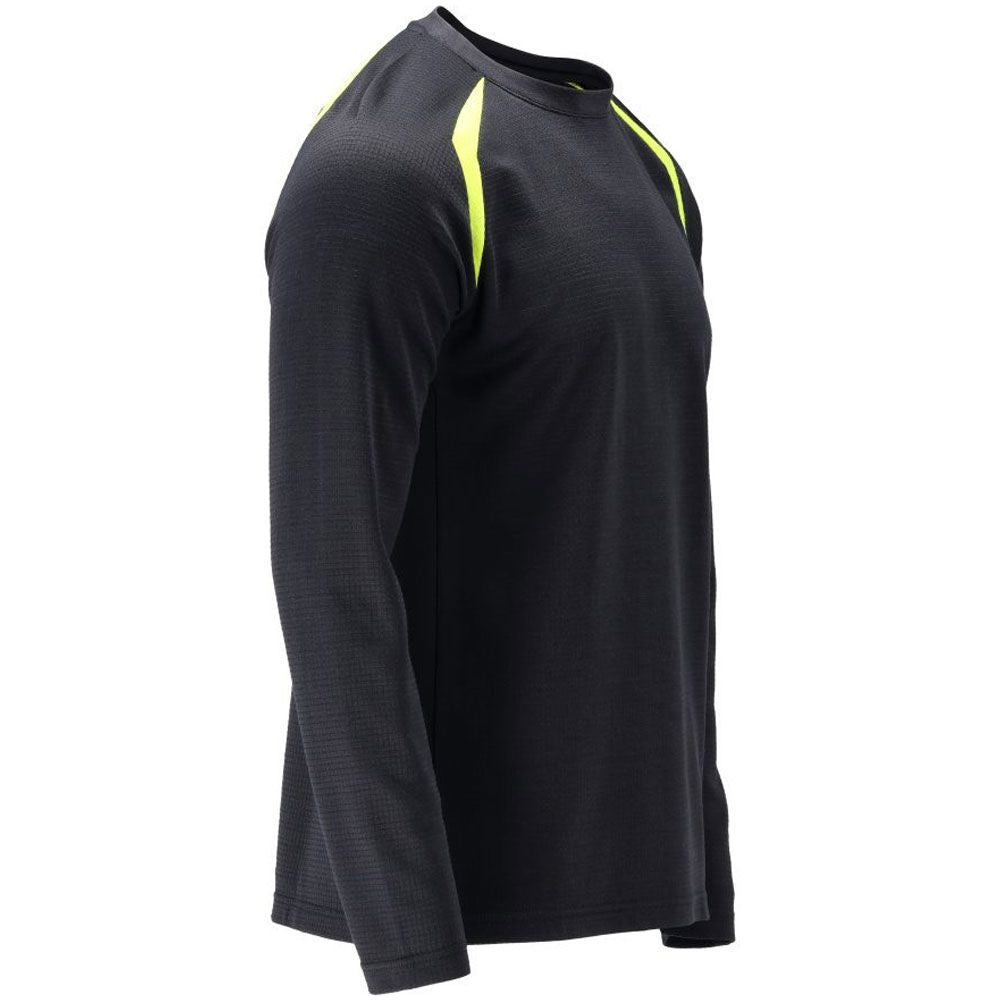 Dark Navy-Hi Vis Yellow - Lifestyle - Mascot Mens Accelerate Multisafe Long-Sleeved T-Shirt