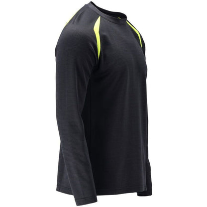 Dark Navy-Hi Vis Yellow - Lifestyle - Mascot Mens Accelerate Multisafe Long-Sleeved T-Shirt
