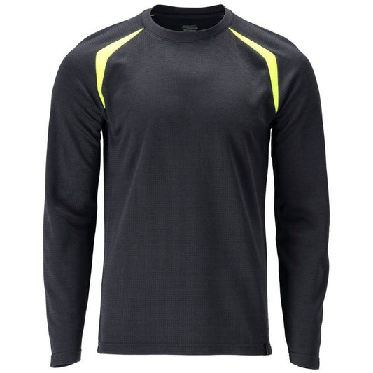 Dark Navy-Hi Vis Yellow - Front - Mascot Mens Accelerate Multisafe Long-Sleeved T-Shirt