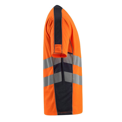 Hi Vis Orange-Dark Navy - Lifestyle - Mascot Mens Safe Supreme Sandwell Hi-Vis T-Shirt