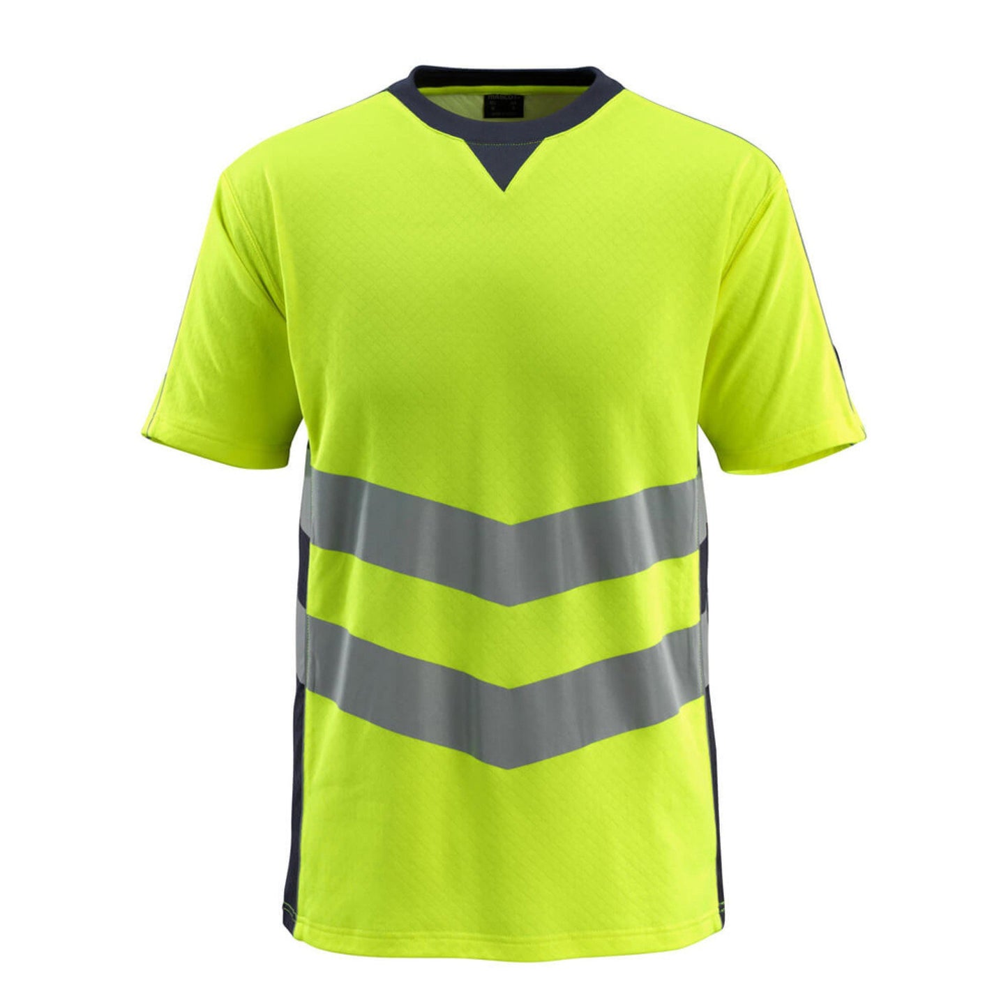 Hi Vis Yellow-Dark Navy - Front - Mascot Mens Safe Supreme Sandwell Hi-Vis T-Shirt