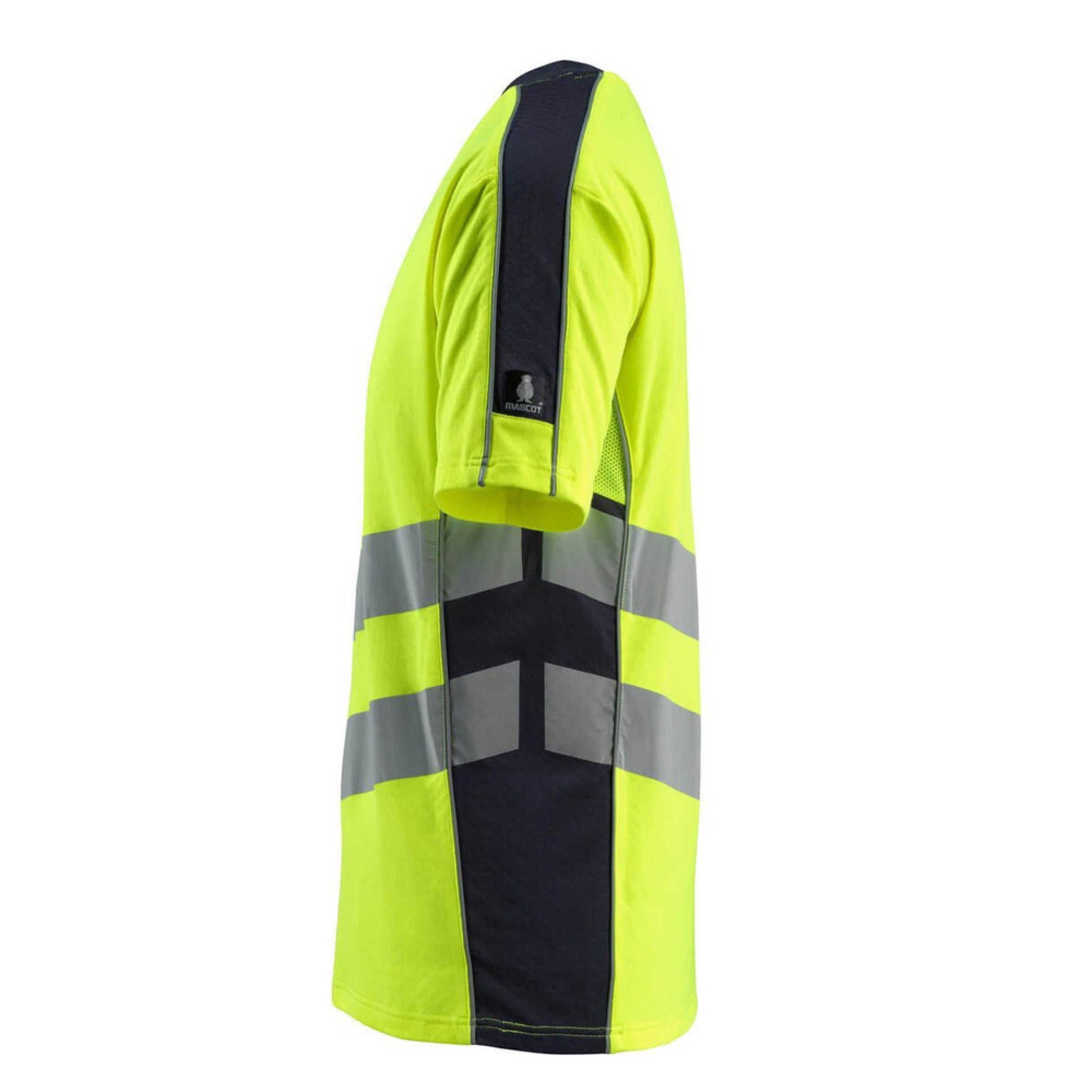 Hi Vis Yellow-Dark Navy - Side - Mascot Mens Safe Supreme Sandwell Hi-Vis T-Shirt