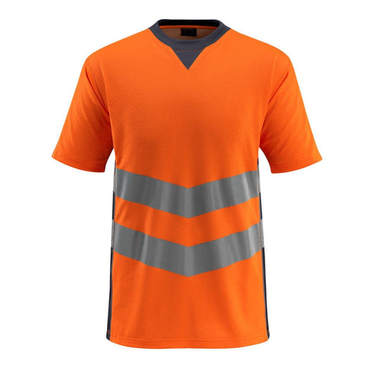 Hi Vis Orange-Dark Navy - Front - Mascot Mens Safe Supreme Sandwell Hi-Vis T-Shirt