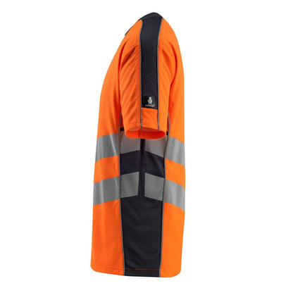 Hi Vis Orange-Dark Navy - Side - Mascot Mens Safe Supreme Sandwell Hi-Vis T-Shirt