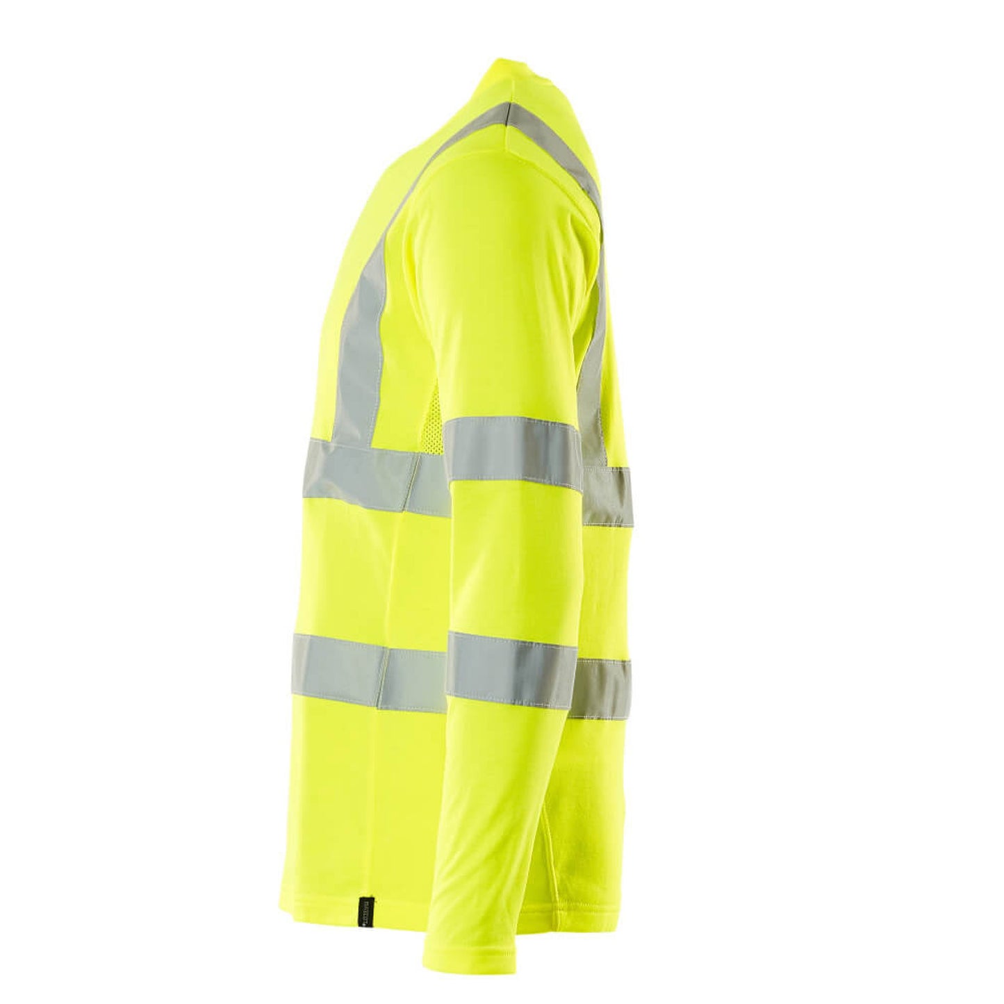 Hi Vis Yellow - Side - Mascot Mens Safe Classic V Neck Long-Sleeved Safety T-Shirt