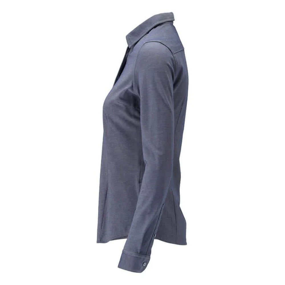 Blue Flecked - Side - Mascot Womens-Ladies Frontline Shirt