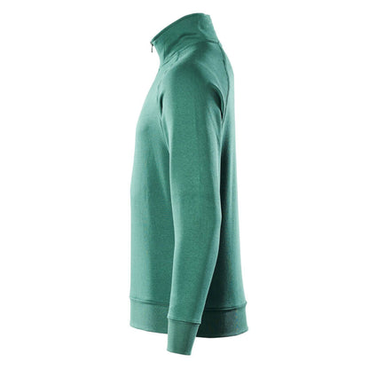 Green - Side - Mascot Mens Crossover Nantes Half Zip Sweatshirt