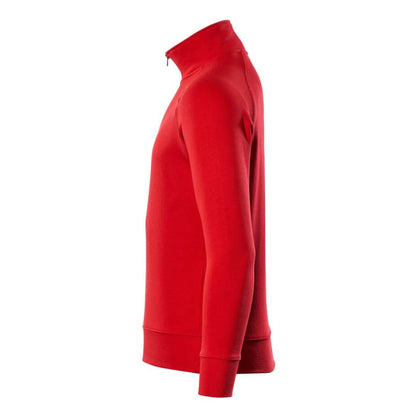 Traffic Red - Side - Mascot Mens Crossover Nantes Half Zip Sweatshirt