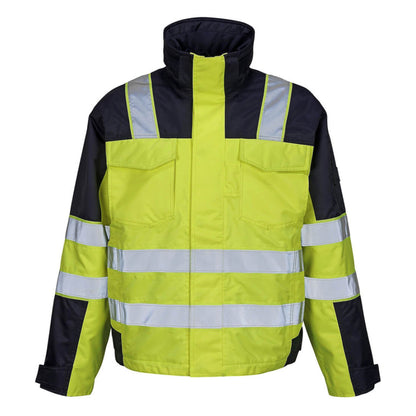 Yellow-Navy - Front - Mascot Unisex Adult Safe Image Hi-Vis Winter Jacket
