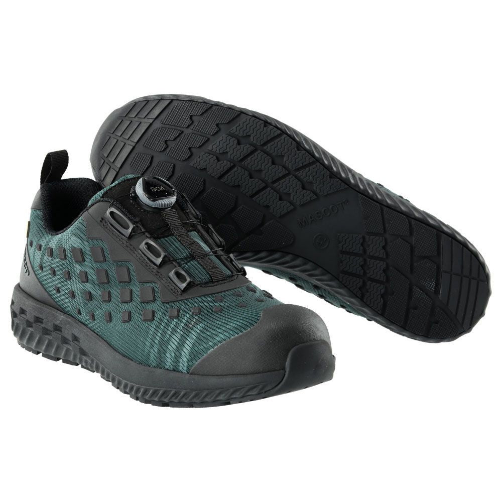 Forest Green-Black - Back - Mascot Unisex Adult Footwear Customised Safety Shoes