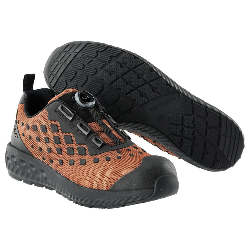 Nut Brown-Black - Back - Mascot Unisex Adult Footwear Customised Safety Shoes