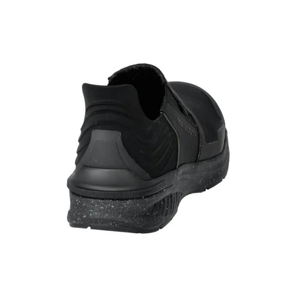 Black - Back - Mascot Unisex Adult Footwear Customised Microfibre Slip-on Safety Shoes