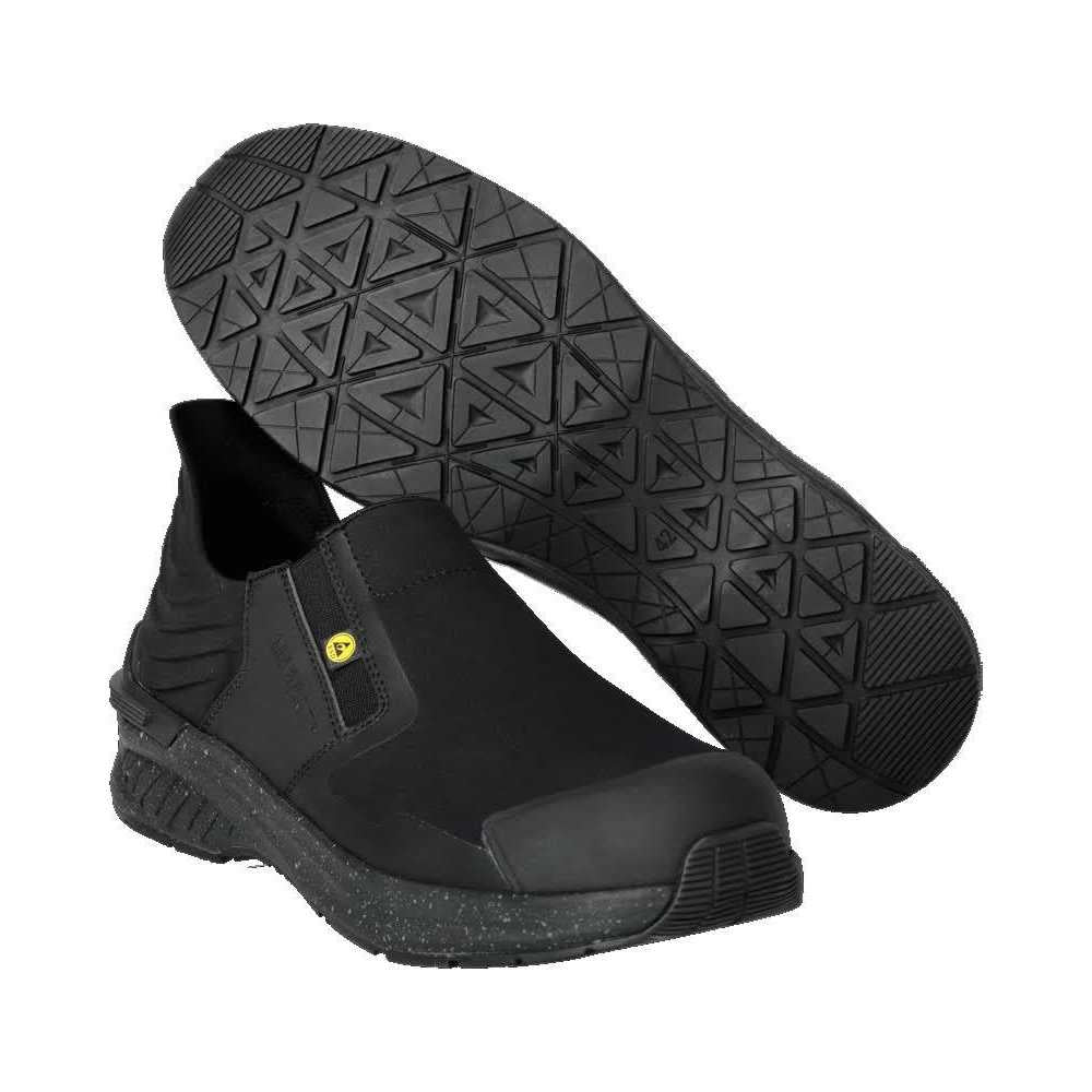 Black - Lifestyle - Mascot Unisex Adult Footwear Customised Microfibre Slip-on Safety Shoes