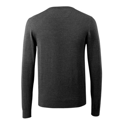 Black - Back - Mascot Mens Frontline Knitted V Neck Modern Jumper
