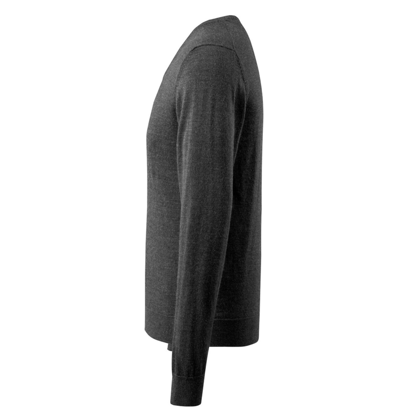Dark Anthracite-Light Grey - Side - Mascot Mens Frontline Knitted V Neck Modern Jumper