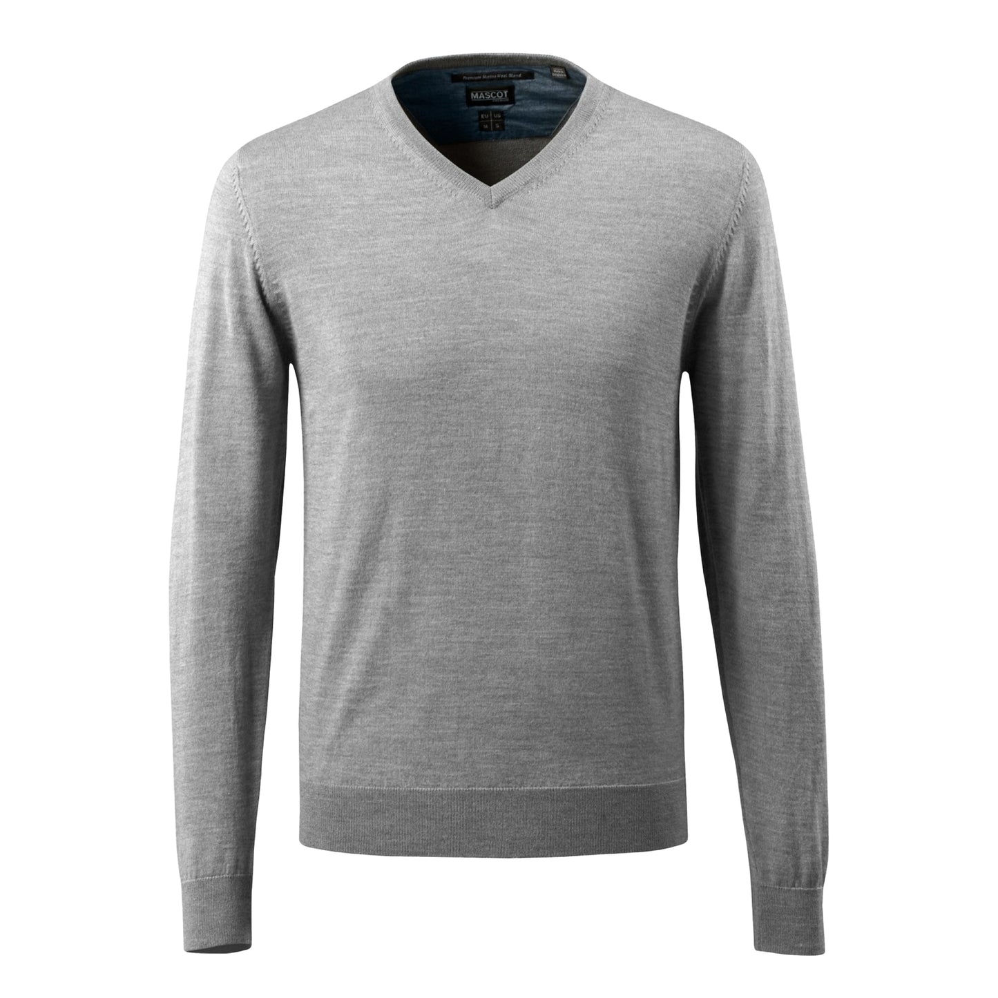Grey - Front - Mascot Mens Frontline Knitted V Neck Modern Jumper