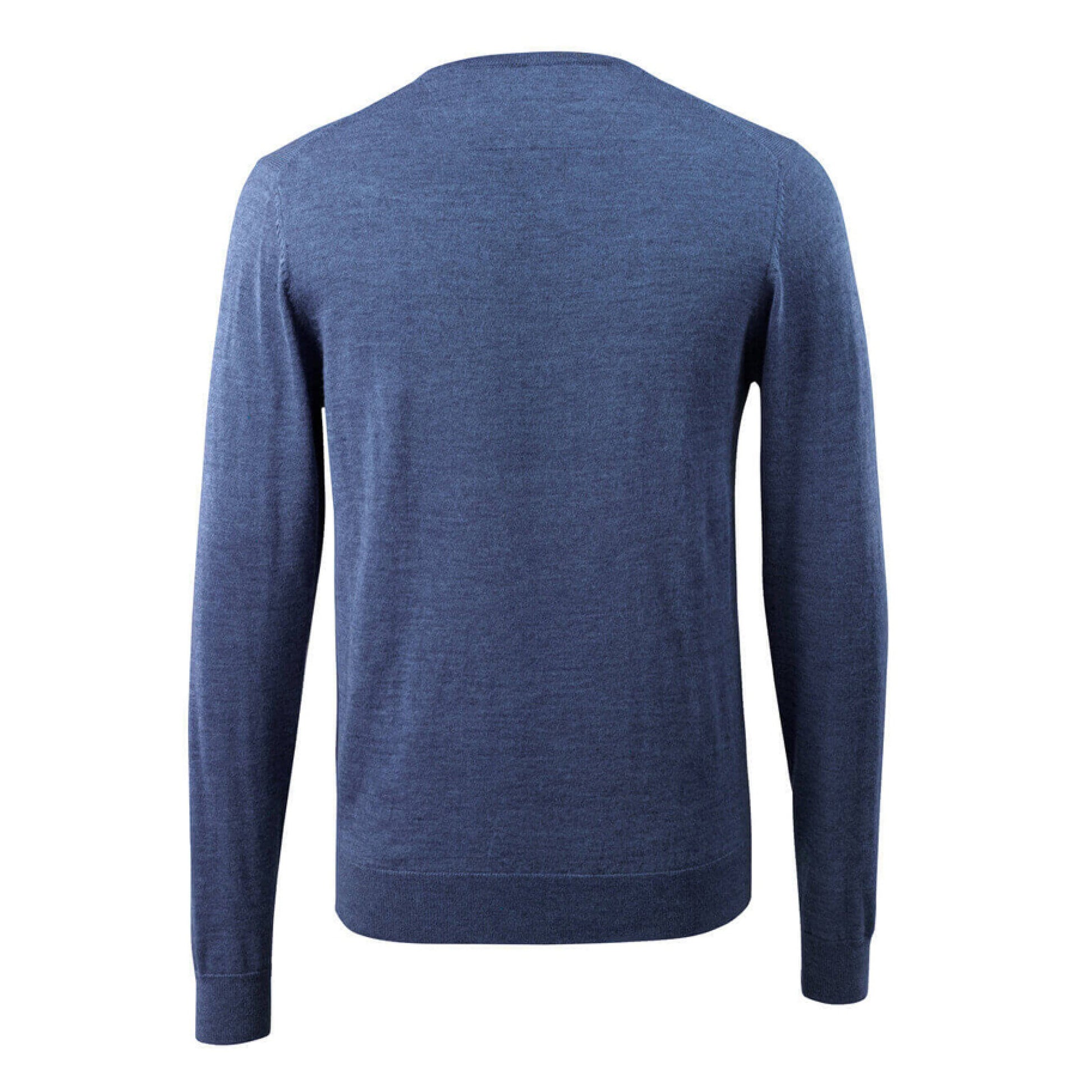 Blue - Back - Mascot Mens Frontline Knitted V Neck Modern Jumper