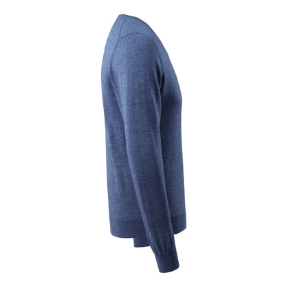 Blue - Lifestyle - Mascot Mens Frontline Knitted V Neck Modern Jumper
