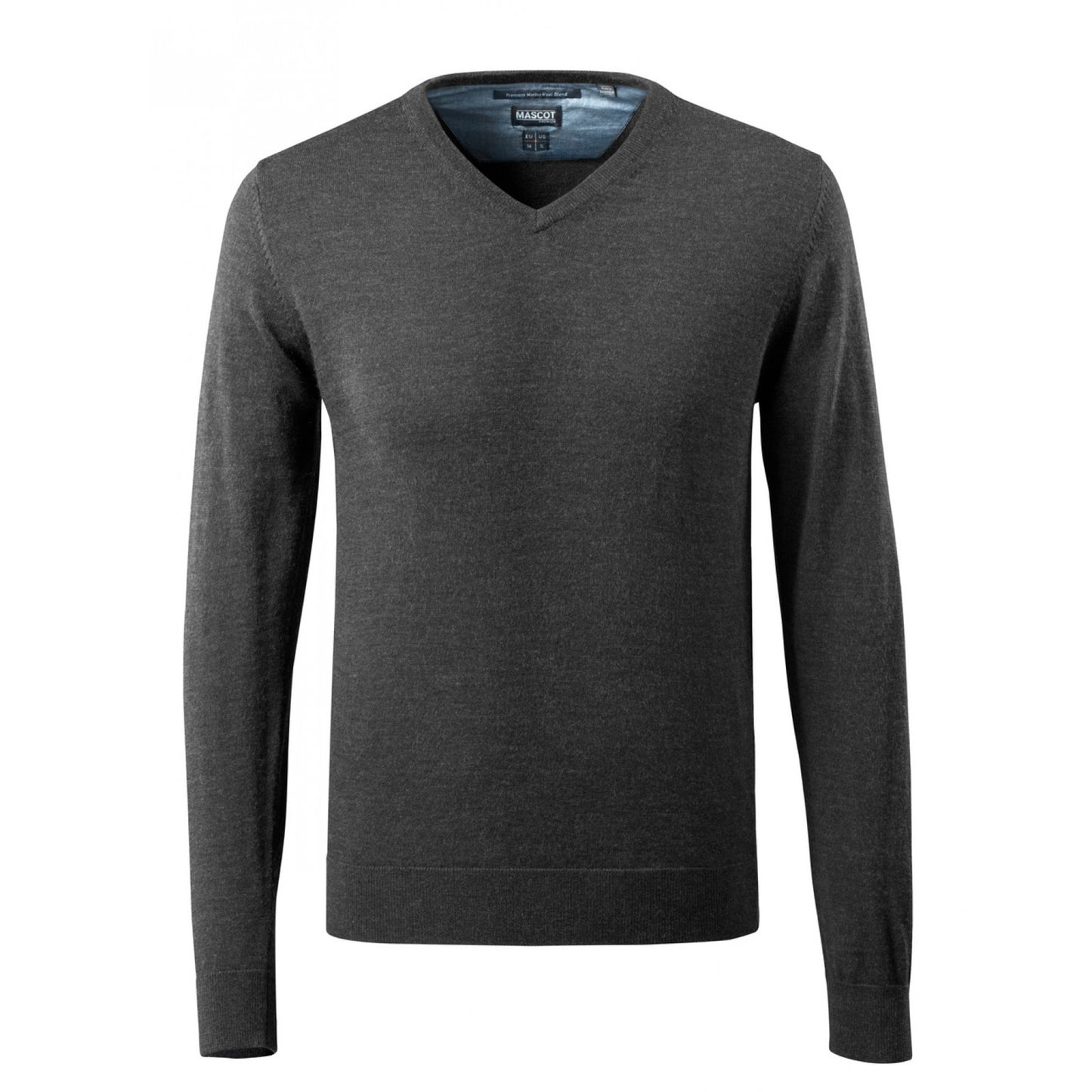 Dark Anthracite-Light Grey - Front - Mascot Mens Frontline Knitted V Neck Modern Jumper