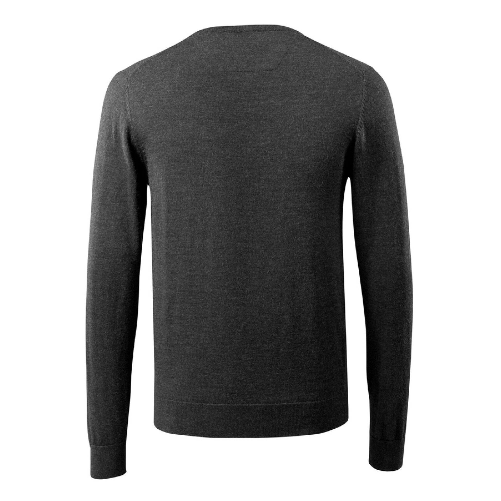 Dark Anthracite-Light Grey - Back - Mascot Mens Frontline Knitted V Neck Modern Jumper