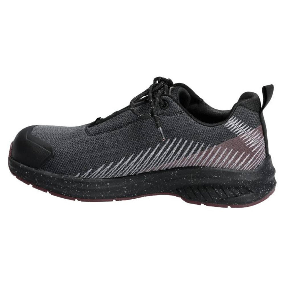 Stone Grey-Bordeaux - Side - Mascot Unisex Adult Footwear Customized Safety Shoes
