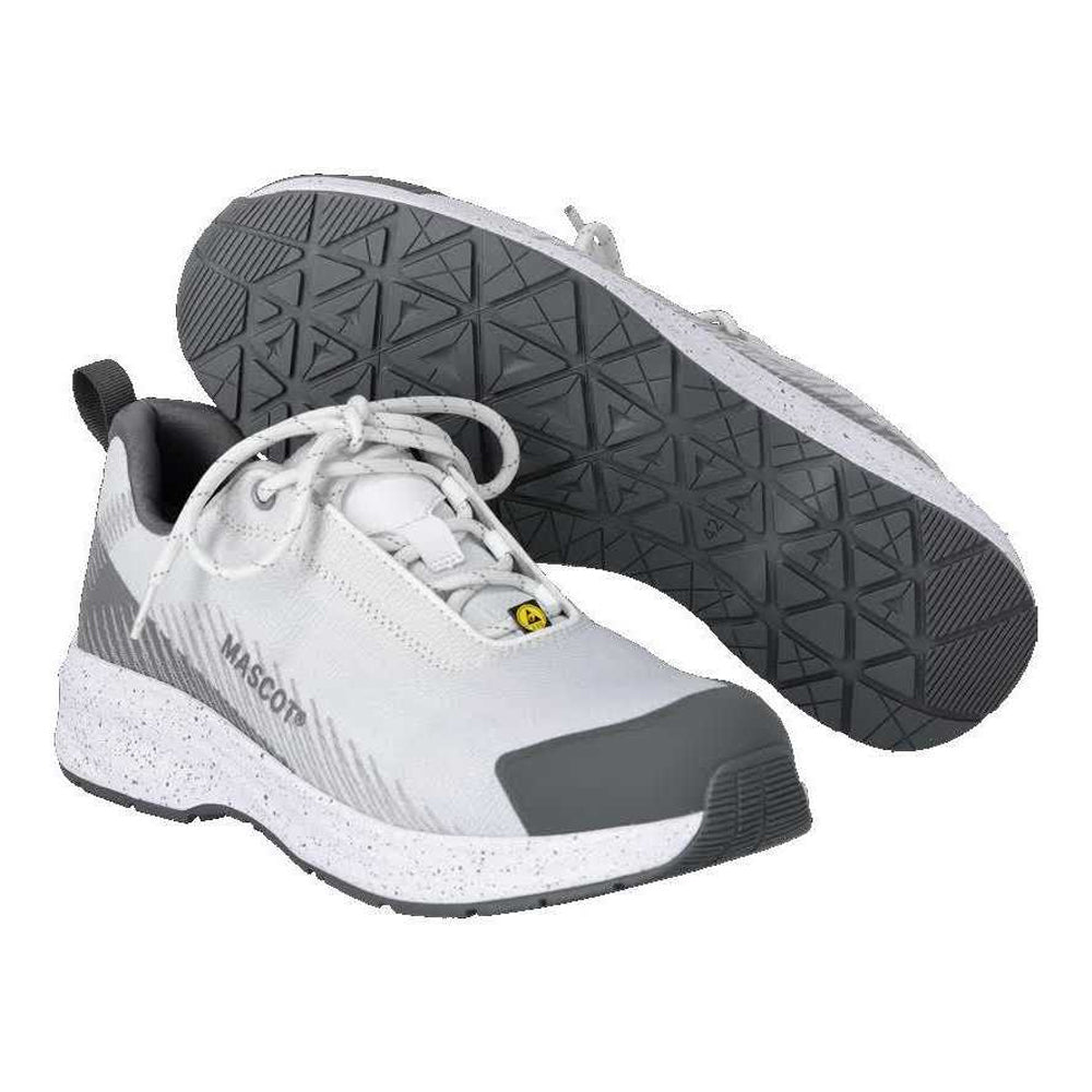 White-Stone Grey - Side - Mascot Unisex Adult Footwear Customized Safety Shoes