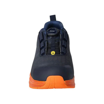 Dark Navy-Bright Orange - Side - Mascot Unisex Adult Footwear Customized Safety Shoes