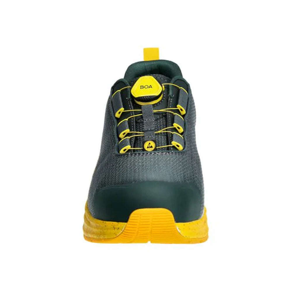 Forest Green-Sunflower Yellow - Side - Mascot Unisex Adult Footwear Customized Safety Shoes