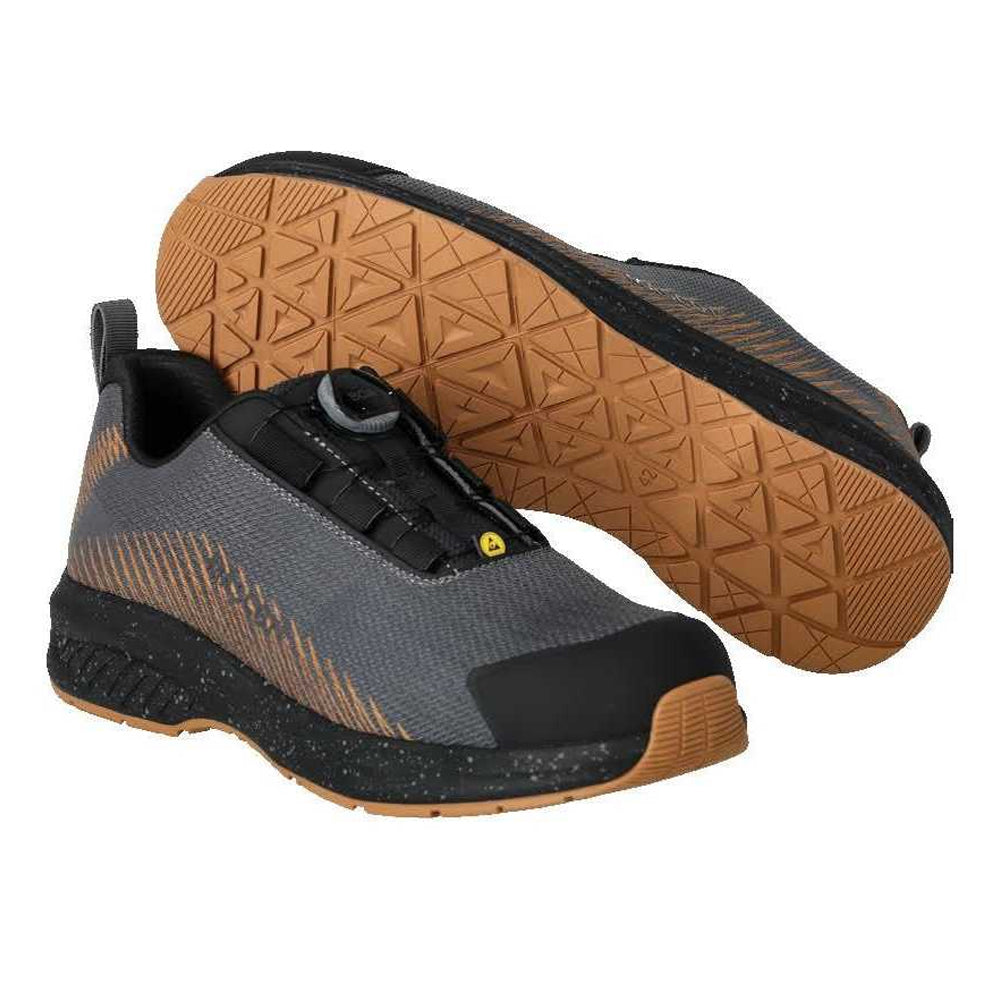 Stone Grey-Nut Brown - Lifestyle - Mascot Unisex Adult Footwear Customized Safety Shoes