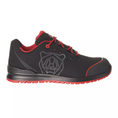 Black-Red - Front - Mascot Unisex Adult Footwear Classic Microfibre Safety Shoes