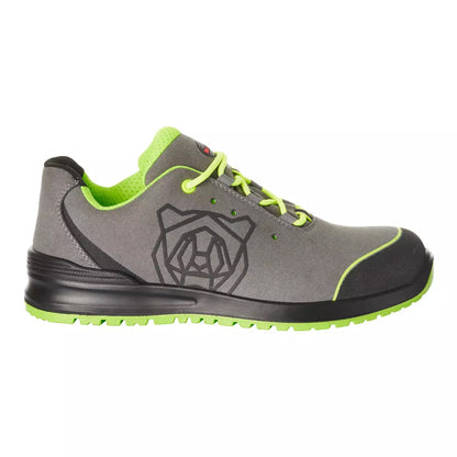 Grey-Lime Green - Front - Mascot Unisex Adult Footwear Classic Microfibre Safety Shoes