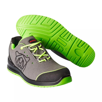 Grey-Lime Green - Pack Shot - Mascot Unisex Adult Footwear Classic Microfibre Safety Shoes