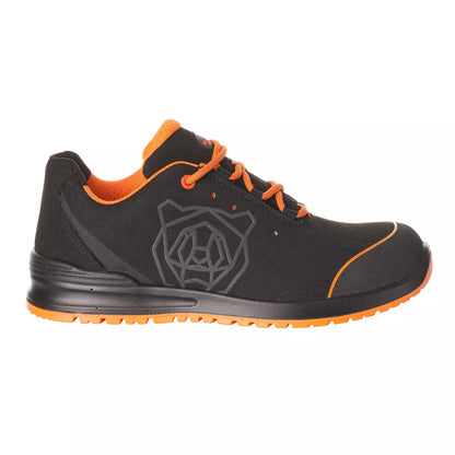 Black-Bright Orange - Front - Mascot Unisex Adult Footwear Classic Microfibre Safety Shoes