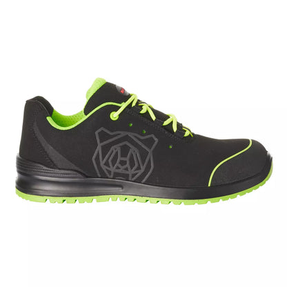 Black-Lime Green - Front - Mascot Unisex Adult Footwear Classic Microfibre Safety Shoes