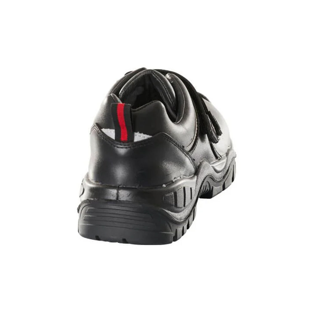 Black - Back - Mascot Mens Footwear Industry Leather Hook and Loop Safety Shoes