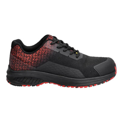 Black-Traffic Red - Front - Mascot Womens-Ladies Footwear Accelerate Safety Shoes