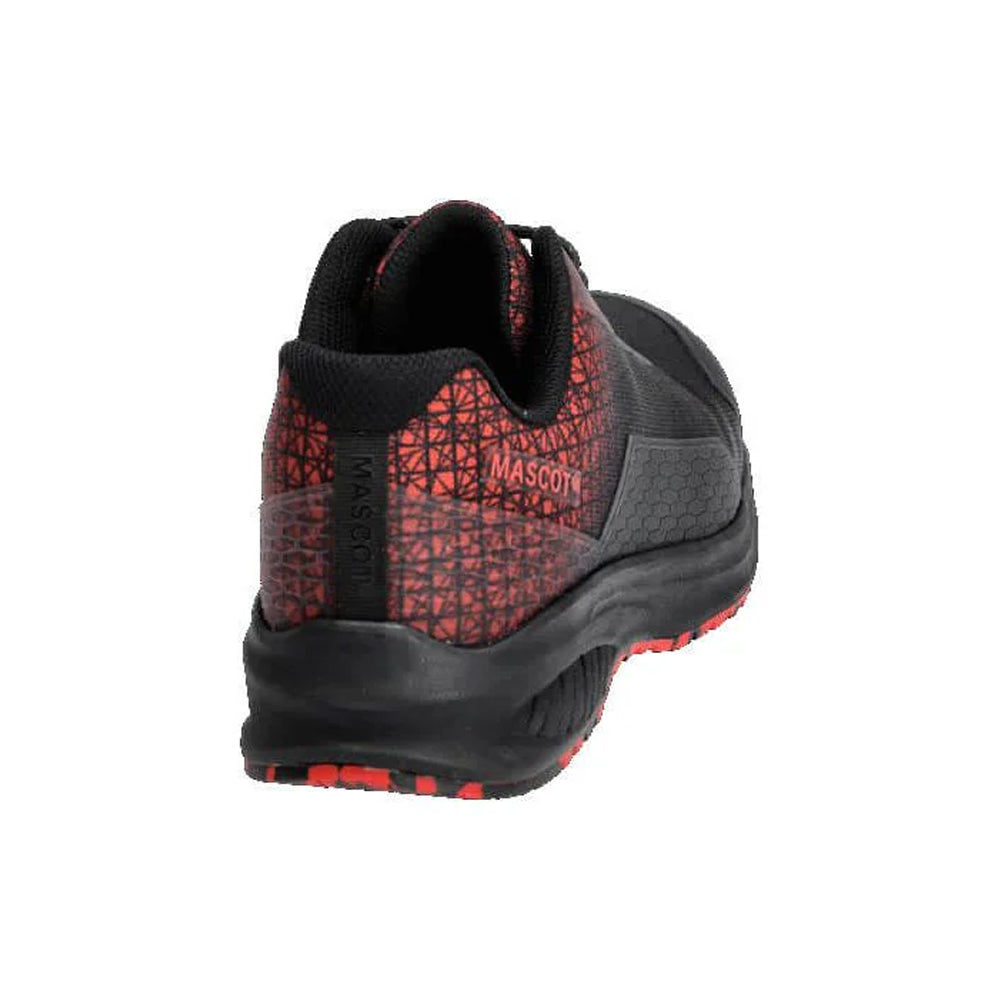 Black-Traffic Red - Back - Mascot Womens-Ladies Footwear Accelerate Safety Shoes